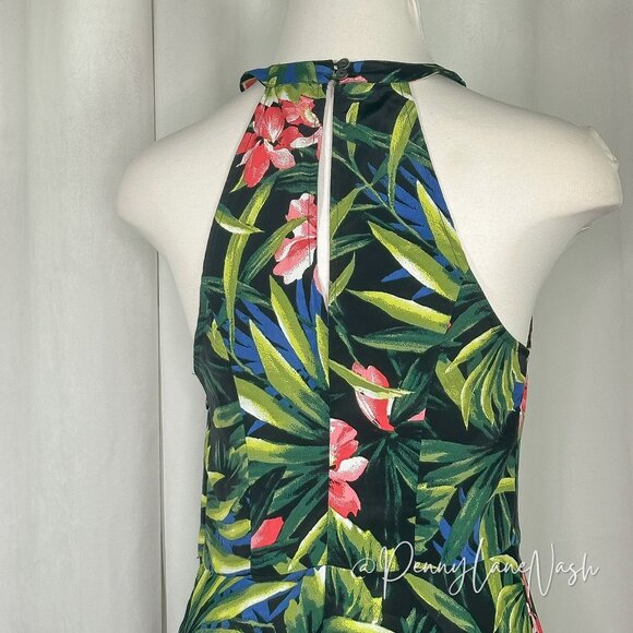 Hollister Tropical Print Mini Dress - Green and Pink - Picture 10 of 11